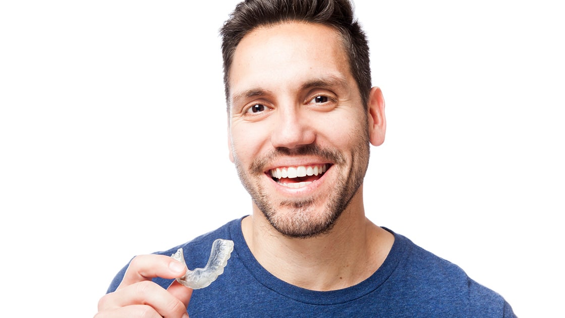 man with invisalign